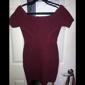 NWT NBD cranberry Red body con dress